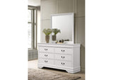 202443M Louis Philippe 6-drawer Dresser and Mirror White