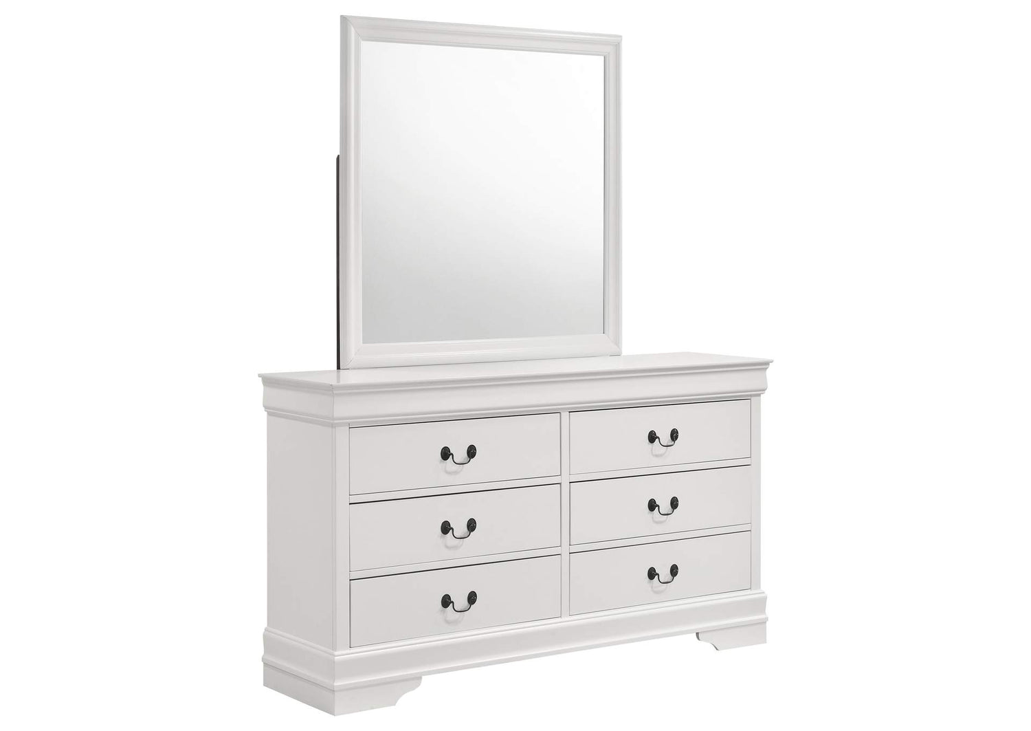202443M Louis Philippe 6-drawer Dresser and Mirror White
