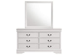 202443M Louis Philippe 6-drawer Dresser and Mirror White