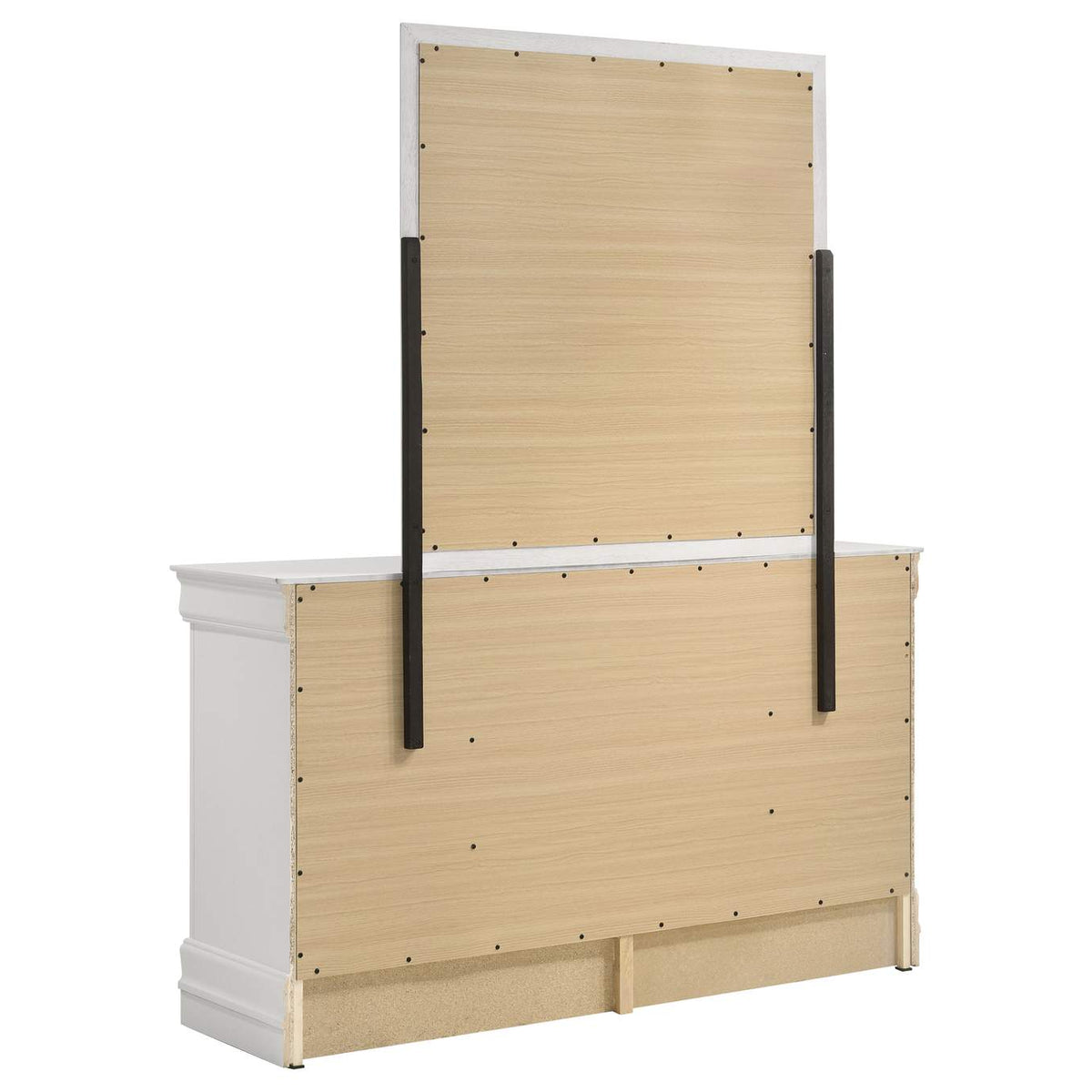 202443M Louis Philippe 6-drawer Dresser and Mirror White