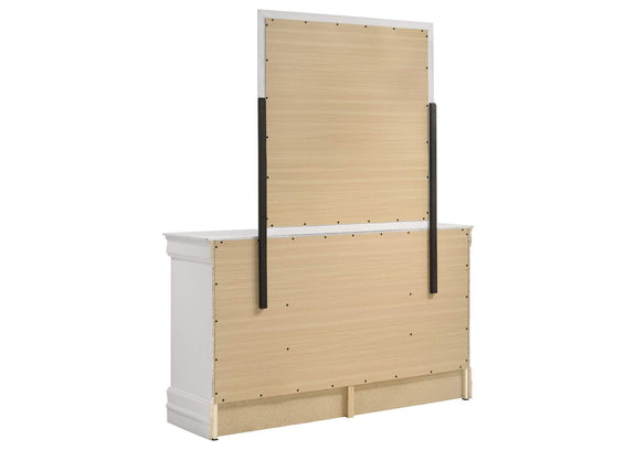 202443M Louis Philippe 6-drawer Dresser and Mirror White