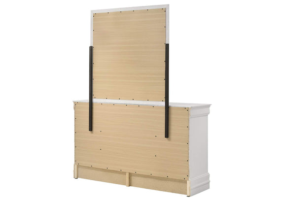 202443M Louis Philippe 6-drawer Dresser and Mirror White