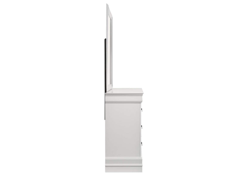 202443M Louis Philippe 6-drawer Dresser and Mirror White