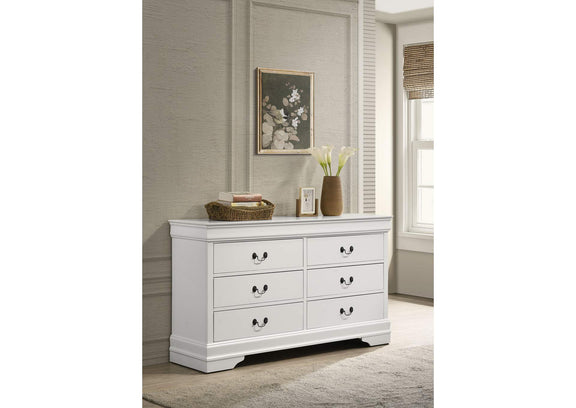 202443 Louis Philippe 6-drawer Dresser White
