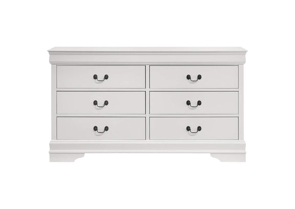 202443 Louis Philippe 6-drawer Dresser White