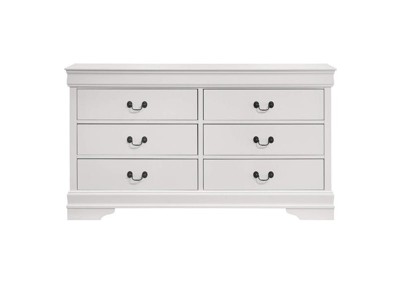 202443 Louis Philippe 6-drawer Dresser White