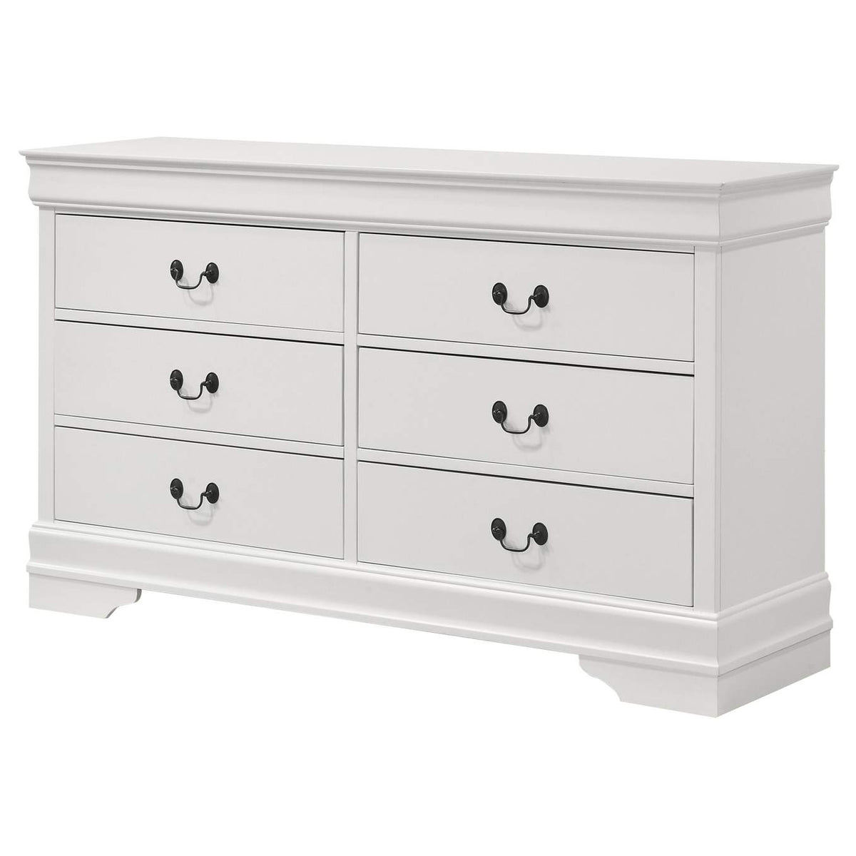 202443 Louis Philippe 6-drawer Dresser White