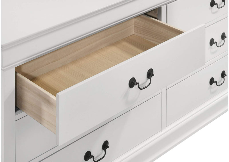 202443 Louis Philippe 6-drawer Dresser White