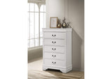 202445 Louis Philippe 5-drawer Bedroom Chest White