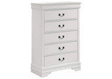 202445 Louis Philippe 5-drawer Bedroom Chest White