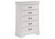 202445 Louis Philippe 5-drawer Bedroom Chest White