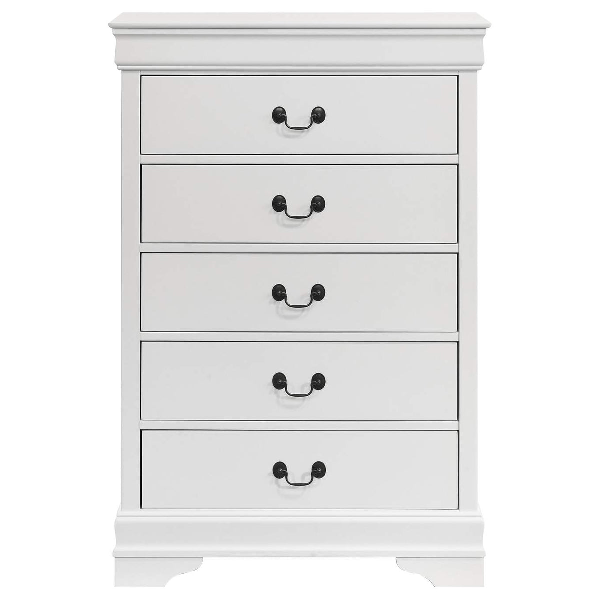 202445 Louis Philippe 5-drawer Bedroom Chest White