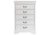 202445 Louis Philippe 5-drawer Bedroom Chest White