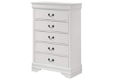 202445 Louis Philippe 5-drawer Bedroom Chest White