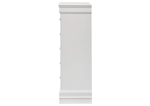 202445 Louis Philippe 5-drawer Bedroom Chest White