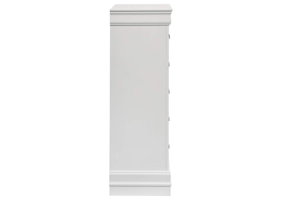 202445 Louis Philippe 5-drawer Bedroom Chest White
