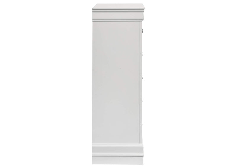 202445 Louis Philippe 5-drawer Bedroom Chest White