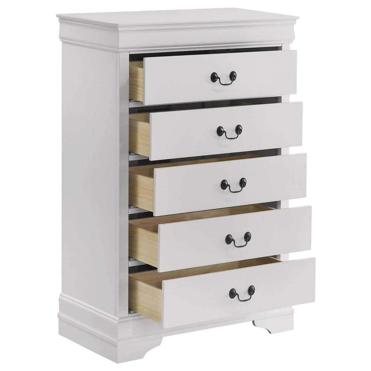 202445 Louis Philippe 5-drawer Bedroom Chest White