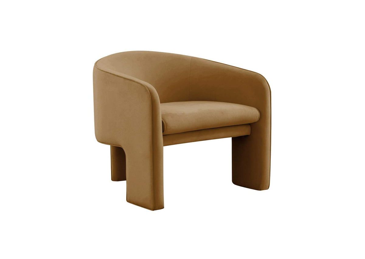 TOV-S44183 Marla Cognac Velvet Accent Chair