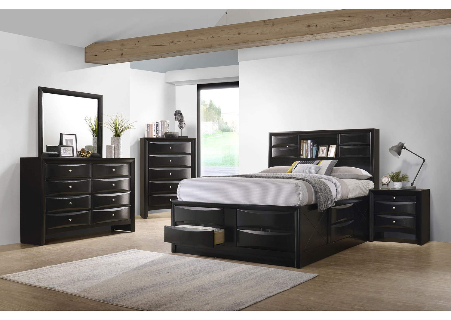 Briana 5-piece Eastern King Bedroom Set Black