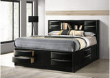 202701KW Briana Wood California King Storage Bookcase Bed Black