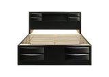 202701KW Briana Wood California King Storage Bookcase Bed Black