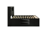 202701KW Briana Wood California King Storage Bookcase Bed Black