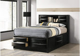 202701Q Briana Wood Queen Storage Bookcase Bed Black