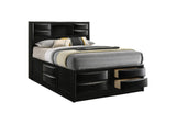 202701Q Briana Wood Queen Storage Bookcase Bed Black
