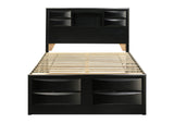 202701Q Briana Wood Queen Storage Bookcase Bed Black