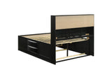 202701Q Briana Wood Queen Storage Bookcase Bed Black