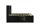202701Q Briana Wood Queen Storage Bookcase Bed Black