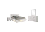 202990KE-S4 Jessica 4-piece Eastern King LED Bedroom Set Snow White