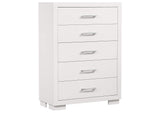 202990KE-S5 Jessica 5-piece Eastern King LED Bedroom Set Snow White