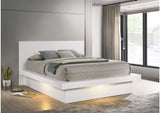 202990KE Jessica Wood Eastern King LED Panel Bed Snow White
