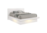 202990KE Jessica Wood Eastern King LED Panel Bed Snow White