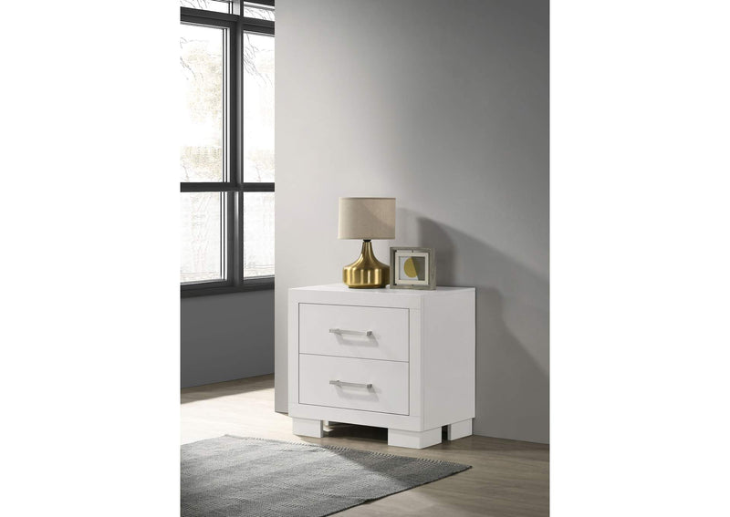 202992 Jessica 2-drawer Nightstand Snow White