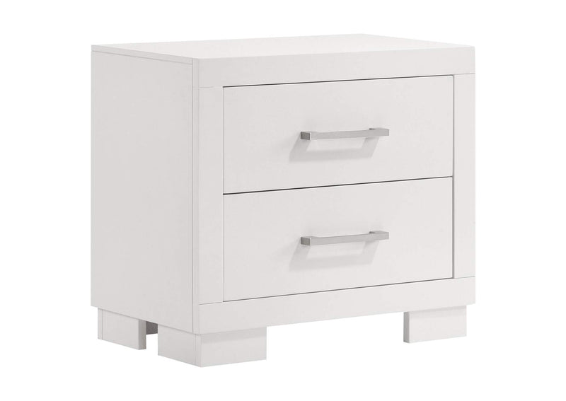 202992 Jessica 2-drawer Nightstand Snow White