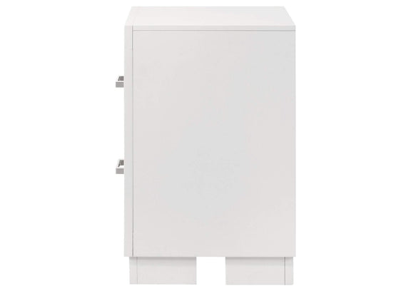 202992 Jessica 2-drawer Nightstand Snow White