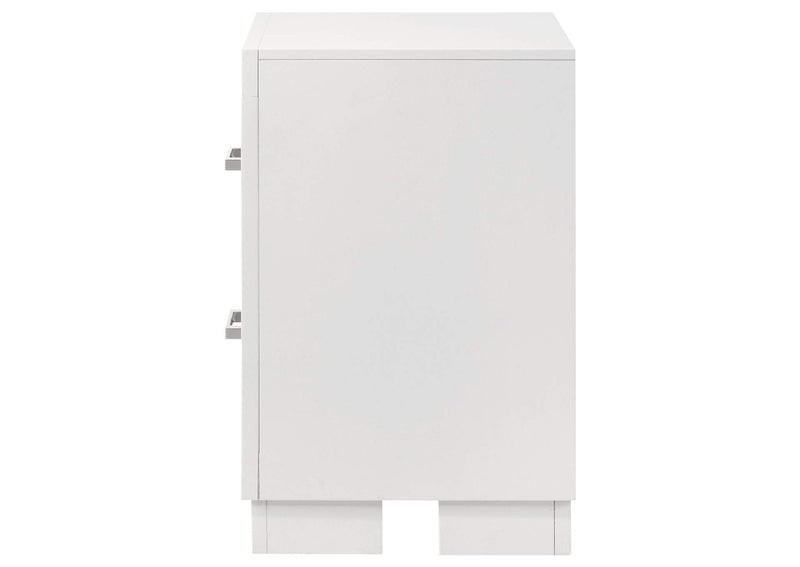202992 Jessica 2-drawer Nightstand Snow White
