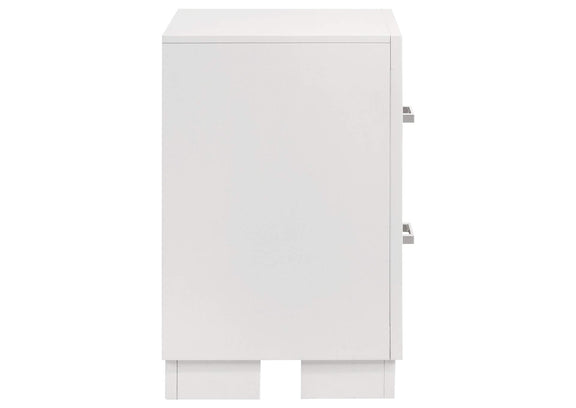 202992 Jessica 2-drawer Nightstand Snow White