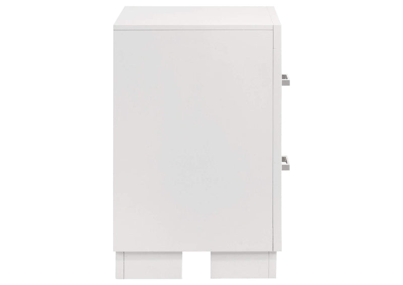 202992 Jessica 2-drawer Nightstand Snow White
