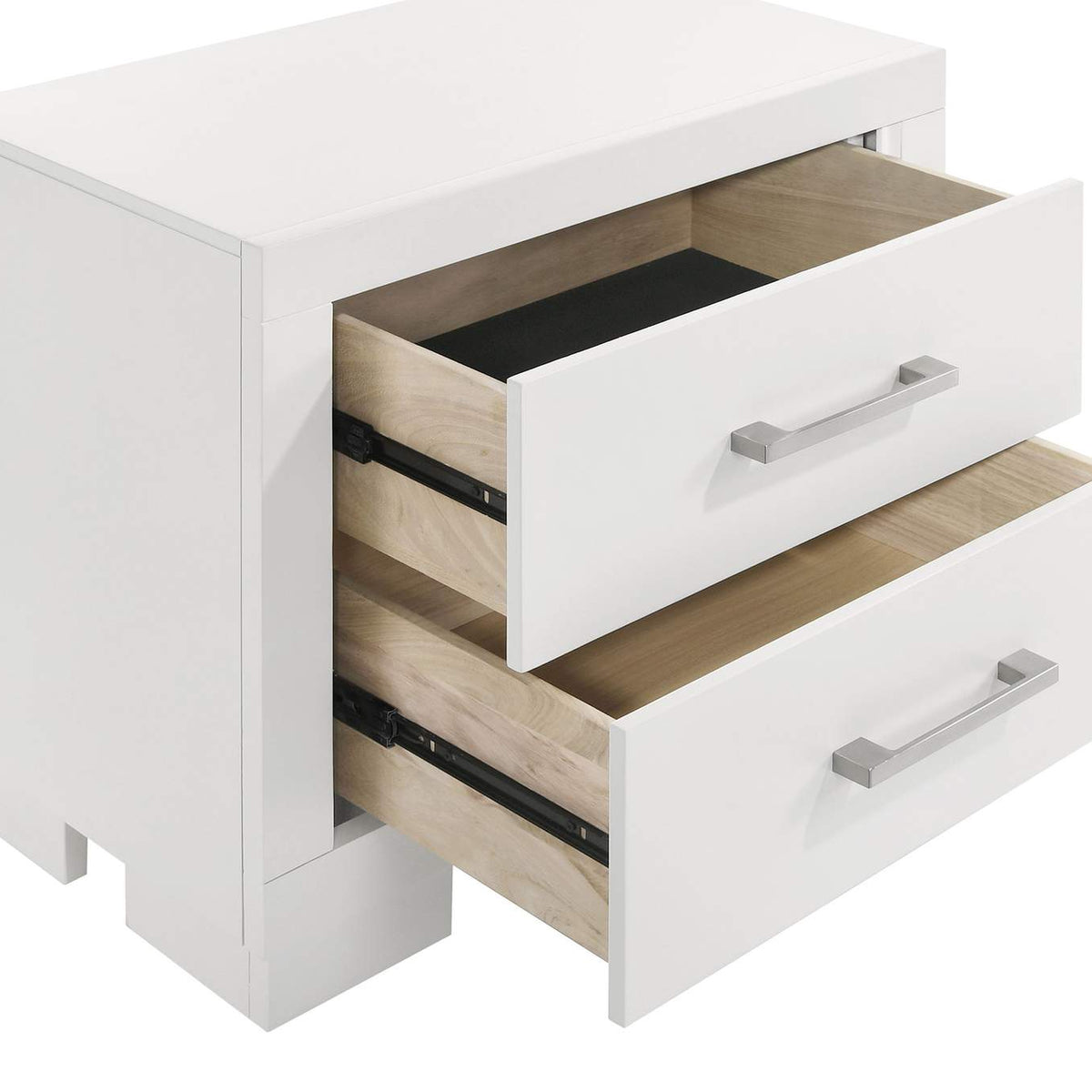 202992 Jessica 2-drawer Nightstand Snow White