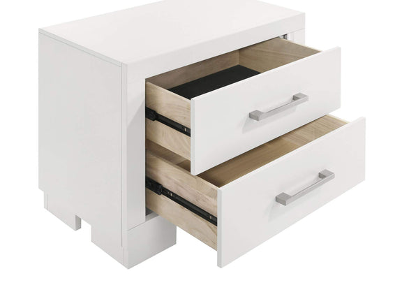 202992 Jessica 2-drawer Nightstand Snow White
