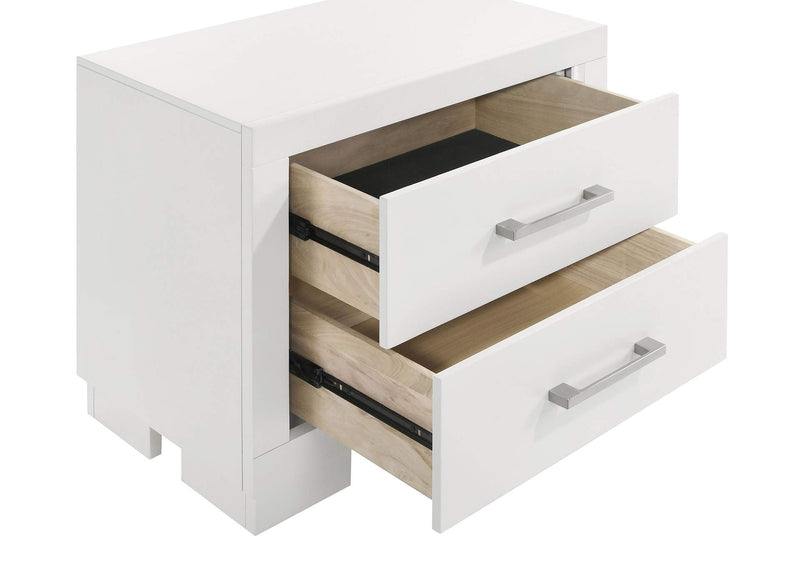 202992 Jessica 2-drawer Nightstand Snow White