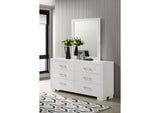 202993M Jessica 6-drawer Dresser with Mirror Snow White