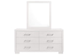 202993M Jessica 6-drawer Dresser with Mirror Snow White