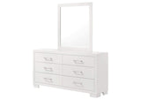 202993M Jessica 6-drawer Dresser with Mirror Snow White