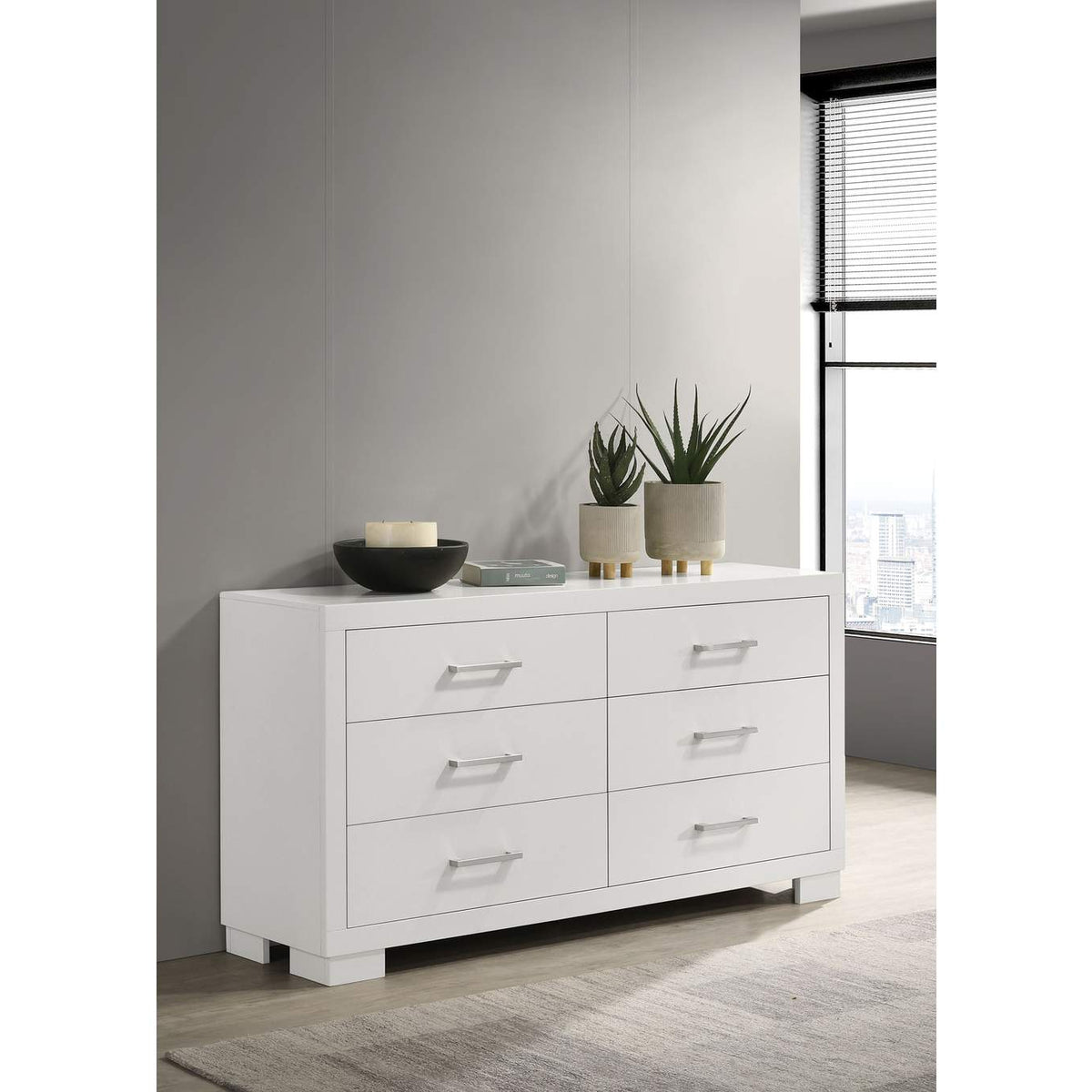 202993 Jessica 6-drawer Dresser Snow White
