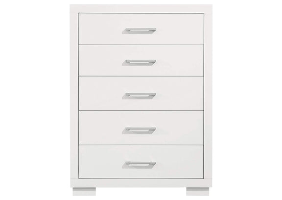 202995 Jessica 5-drawer Bedroom Chest Snow White